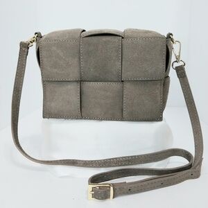 Viola Castellani Woven Suede Padded Crossbody Bag